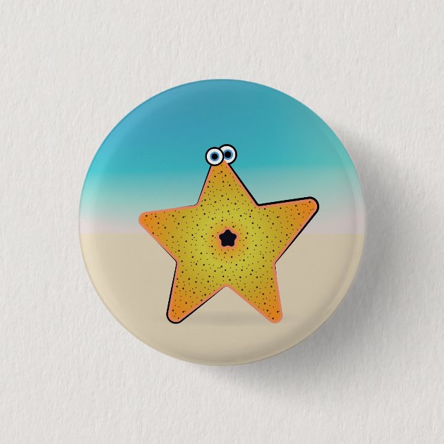 Chapa Redonda De 2,5 Cm Personalizado Starfish (Anverso)