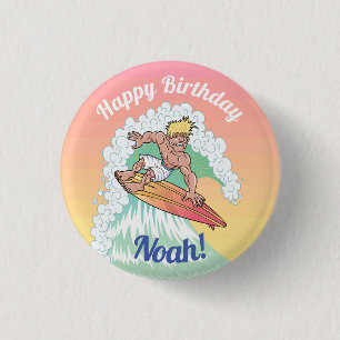 Chapa Redonda De 2,5 Cm Personalizado Surfer Dude