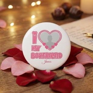 Chapa Redonda De 2,5 Cm Personalizado Te Amo Mi Novio – Agregar Foto y Nom