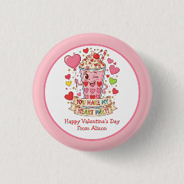 Chapa Redonda De 2,5 Cm Personalized Cute Milkshake Classroom Valentine