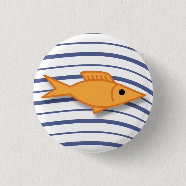 Chapa Redonda De 2,5 Cm Pescado de oro (Anverso)