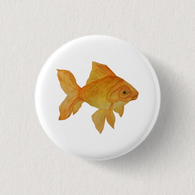 Chapa Redonda De 2,5 Cm Pescado de oro (Anverso)