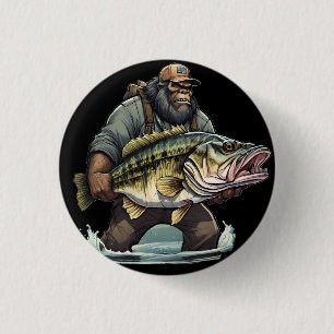 Chapa Redonda De 2,5 Cm Pescado de peces de piscifactoría Sasquatch Yeti e
