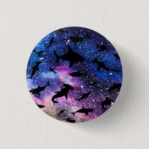 Chapa Redonda De 2,5 Cm Pescado de tiburón moderno jaws ballena bajo la ga