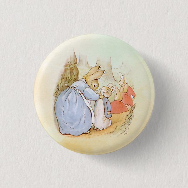 Chapa Redonda De 2,5 Cm Peter Rabbit (mamá) (Anverso)