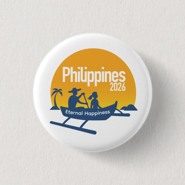 Chapa Redonda De 2,5 Cm Philippines 2026 International Convention Pin (Anverso)