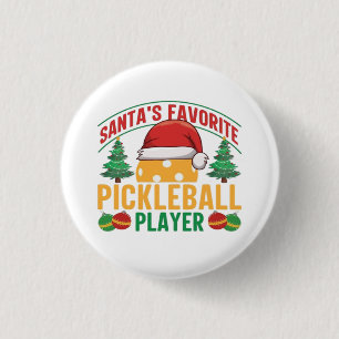 Chapa Redonda De 2,5 Cm Pickleball Navidad