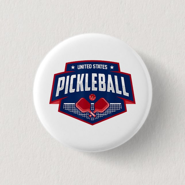 Chapa Redonda De 2,5 Cm Pickleball Support Team Pickleball Player USA (Anverso)