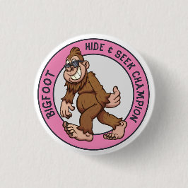 Chapa Redonda De 2,5 Cm Pie grande | Sasquatch (editable)