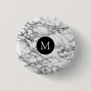 Chapa Redonda De 2,5 Cm Piedra de mármol blanco de moda - Añade tu carta /