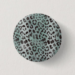 Chapa Redonda De 2,5 Cm Piel leopardo en el Mar Azul Tangerino