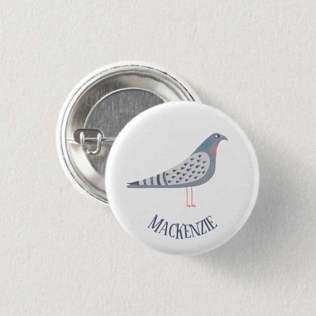 Chapa Redonda De 2,5 Cm Pigeon Personalizada (Anverso y reverso)