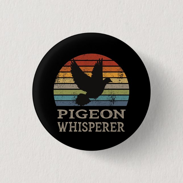 Chapa Redonda De 2,5 Cm Pigeon - Pigeon Whisper (Anverso)