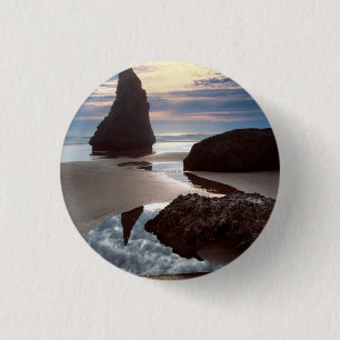 Chapa Redonda De 2,5 Cm Pila marina en forma de espina Face Rock Wayside