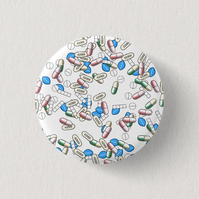 Chapa Redonda De 2,5 Cm Pill Sprinkles Pattern (Anverso)