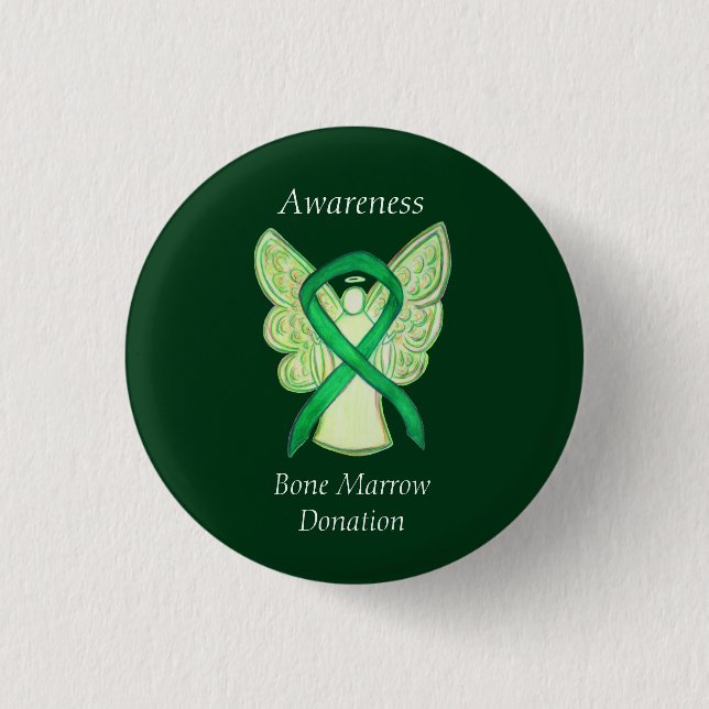 Chapa Redonda De 2,5 Cm Pin Angel Ribbon (Anverso)