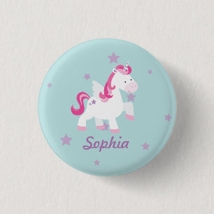 Chapa Redonda De 2,5 Cm Pin/botón de unicornio mágico personalizado de col