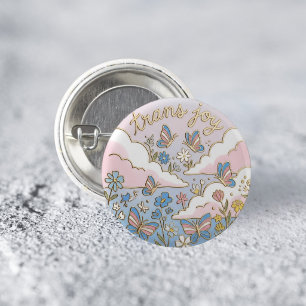 Chapa Redonda De 2,5 Cm Pin de alegría trans orgullo LGBTQ