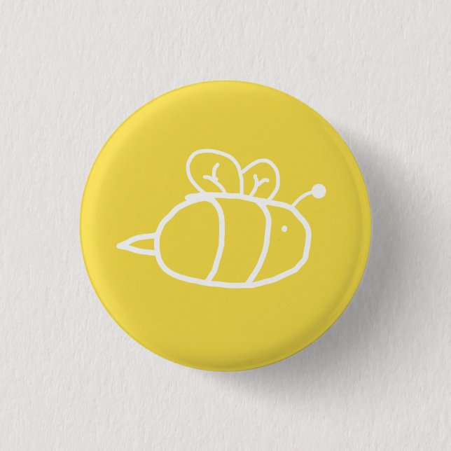 Chapa Redonda De 2,5 Cm Pin de la abeja (Anverso)