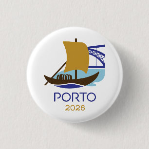 Chapa Redonda De 2,5 Cm Pin de la Convención Internacional de Porto Portug