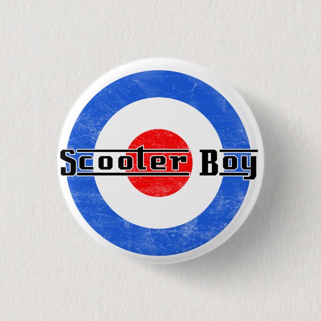 Chapa Redonda De 2,5 Cm Pin de Lambretta del muchacho de la vespa (Anverso)