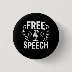 Chapa Redonda De 2,5 Cm Pin de libertad de expresión - tu marca de voz imp