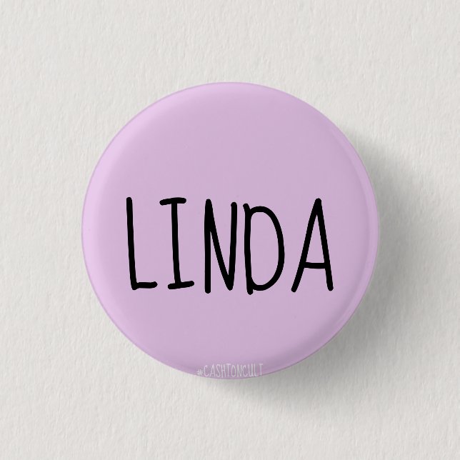 Chapa Redonda De 2,5 Cm Pin de Linda (Anverso)