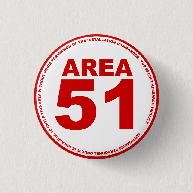 Chapa Redonda De 2,5 Cm Pin del área 51 (Anverso)