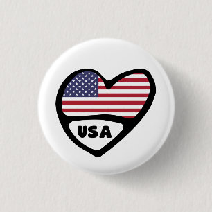 Chapa Redonda De 2,5 Cm Pin del corazón de la bandera de código de país