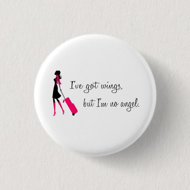 Chapa Redonda De 2,5 Cm Pin descarado del asistente de vuelo (Anverso)