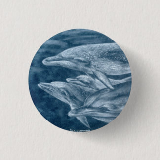 Chapa Redonda De 2,5 Cm Pin manchado de los delfínes