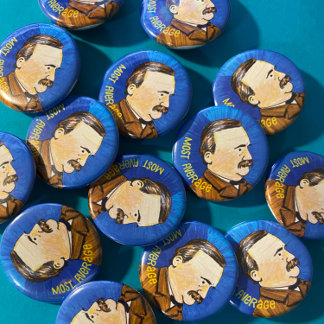Chapa Redonda De 2,5 Cm Pin medio de Grover Cleveland