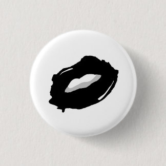 Chapa Redonda De 2,5 Cm Pin negro del arte pop de los labios