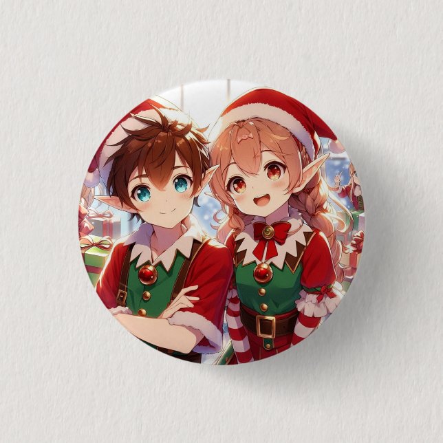 Chapa Redonda De 2,5 Cm Pin niños Navidad (Anverso)