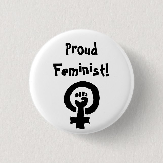 Chapa Redonda De 2,5 Cm Pin orgulloso de la feminista (Anverso)