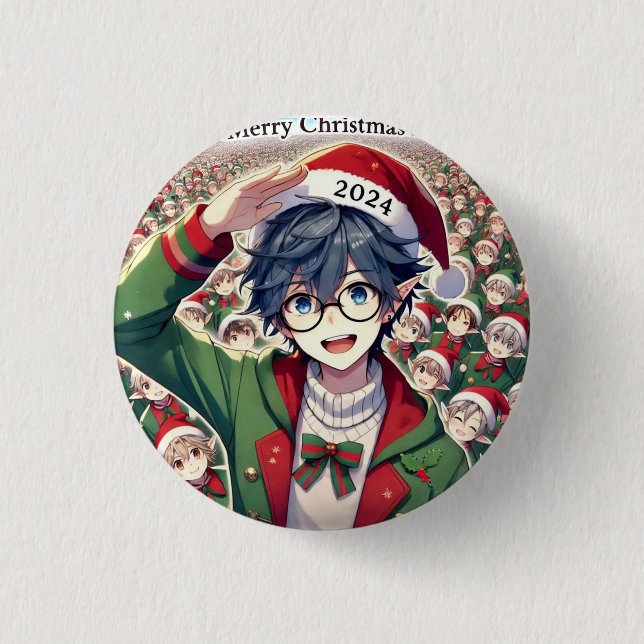 Chapa Redonda De 2,5 Cm Pin personaje navidad (Anverso)