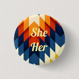Chapa Redonda De 2,5 Cm Pin Pronoun