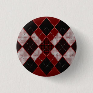 Chapa Redonda De 2,5 Cm Pin rojo de Argyle