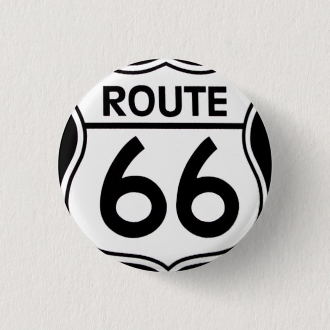 Chapa Redonda De 2,5 Cm Pin "ROUTE 66" (Anverso)