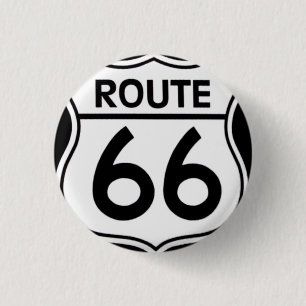 Chapa Redonda De 2,5 Cm Pin "ROUTE 66"