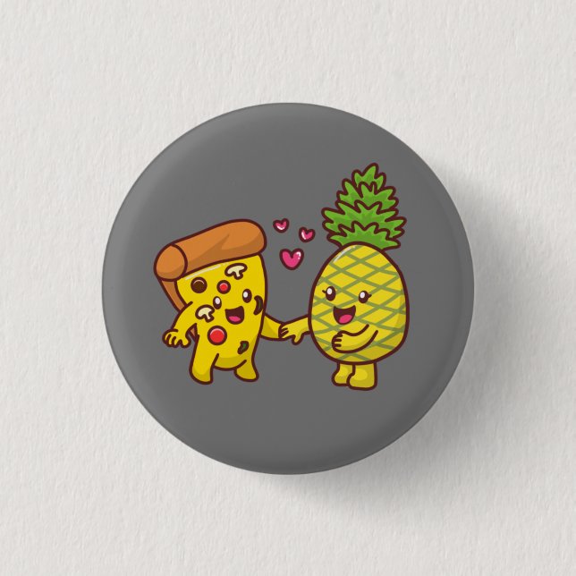 Chapa Redonda De 2,5 Cm Pineapple Pizza Pin (Anverso)