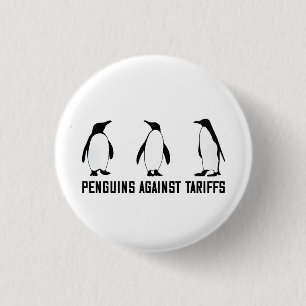 Chapa Redonda De 2,5 Cm Pingüinos contra aranceles contra políticas tribut