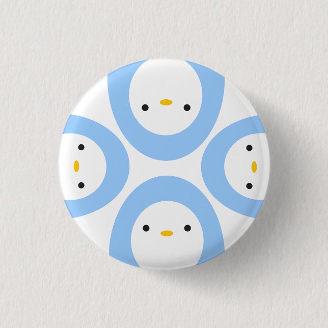 Chapa Redonda De 2,5 Cm Pingüinos del Peekaboo (Anverso)