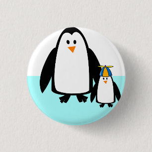 Chapa Redonda De 2,5 Cm Pingüinos, naturaleza, animales