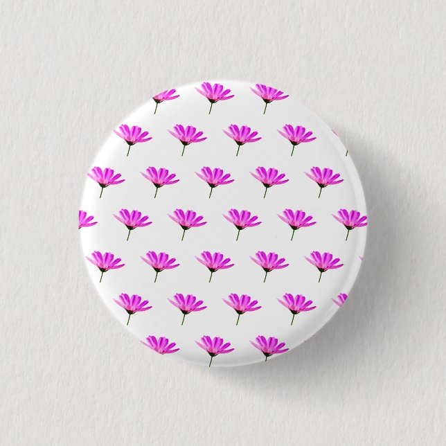 Chapa Redonda De 2,5 Cm Pink Daisy (Anverso)