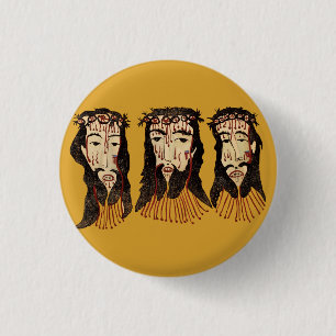 Chapa Redonda De 2,5 Cm Pintura de arte popular de la corona de Jesucristo