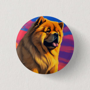 Chapa Redonda De 2,5 Cm Pintura de Chow Chow