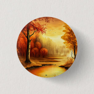 Chapa Redonda De 2,5 Cm Pintura de paisaje otoñal-87546
