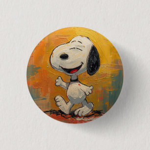 Chapa Redonda De 2,5 Cm Pintura Pop Art de Perro Beagle Alegre