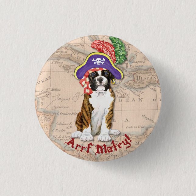 Chapa Redonda De 2,5 Cm Pirata Boxer (Anverso)